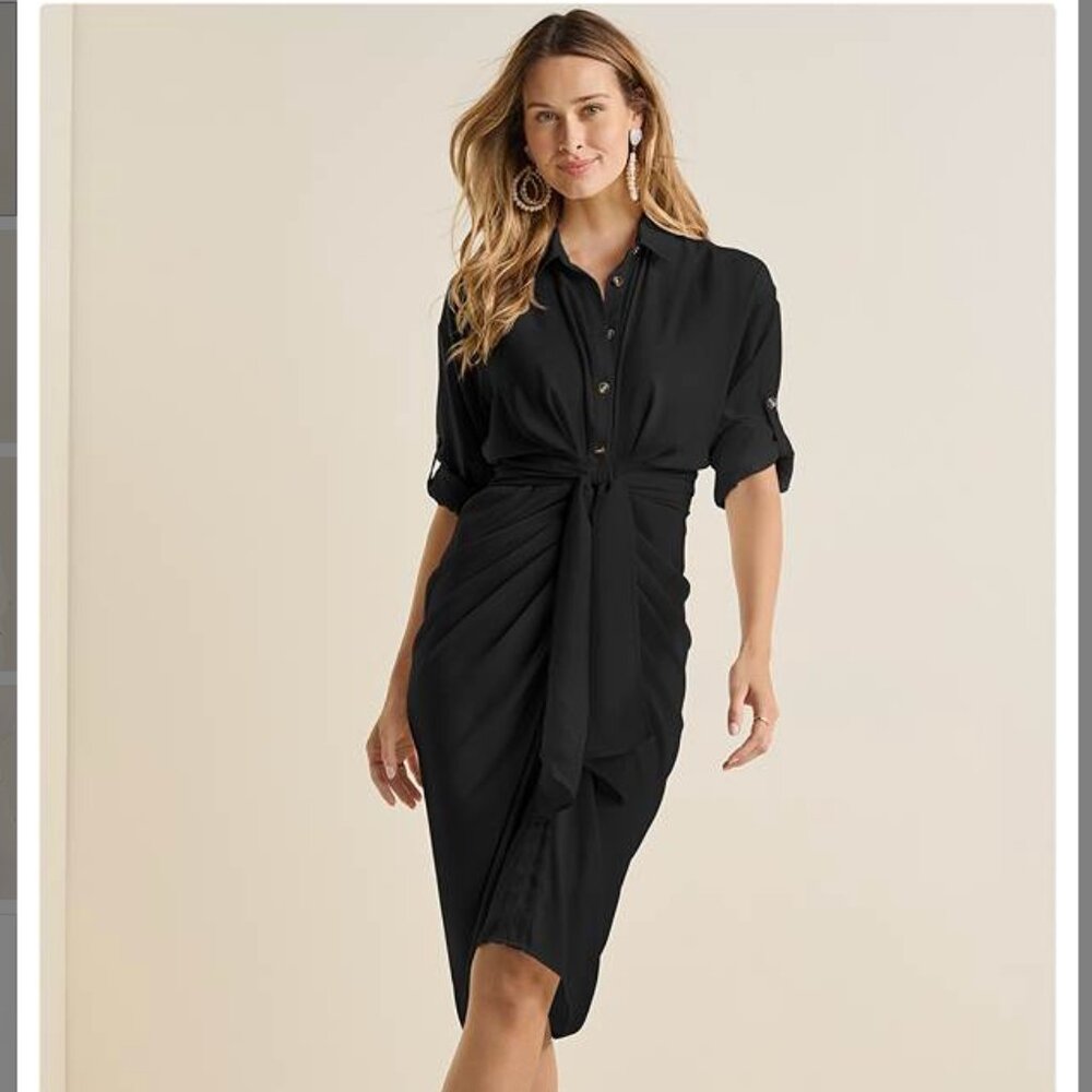 VENUS Button-Front Shirt Dress